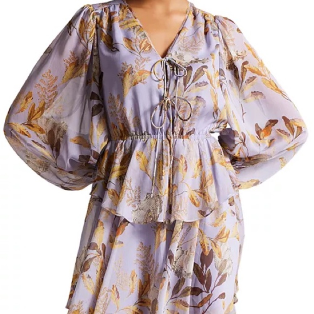 Ted Baker London Lavender and Gold Floral Dress